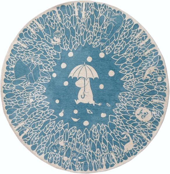 ムーミン柄がかわいい！ムーミン／北欧調ゴブラン織りラグ（円形・直径１６０）のイメージ画像