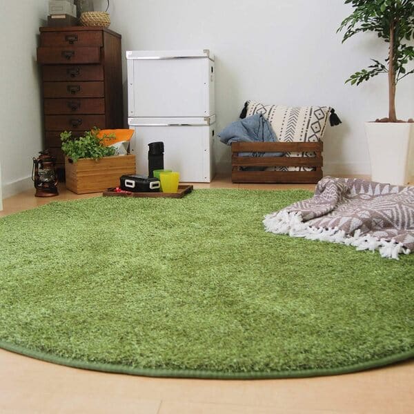 まるで本物！萩原製造所 芝生風 ラグ シーヴァ 円形