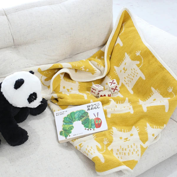 女性デュオがデザイン。KLIPPAN（クリッパン）オーガニックコットンミニブランケット ボブキャット