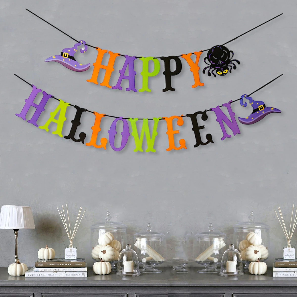 鮮やかな色合い。カラフル HAPPY HALLOWEEN ガーランド