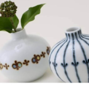 白山陶器 まゆ花瓶 十草