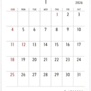 シンプルな一枚。GreetingLife（グリーティングライフ）壁掛けカレンダー Noritake.　C-1667-NT