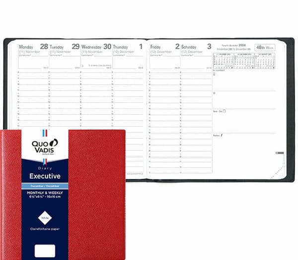 世界に愛されているフォーマット。QUO VADIS（クオバディス）ウィークリーダイアリー Executive Notes（エグゼクティブノート）