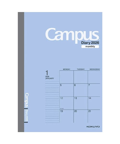 軽くて薄いシンプルな手帳。コクヨ キャンパスダイアリー  ニ-CMB