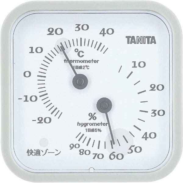 自由自在の3wayタイプ。TANITA(タニタ)温湿度計 置き掛け両用タイプ/マグネット付 TT-557