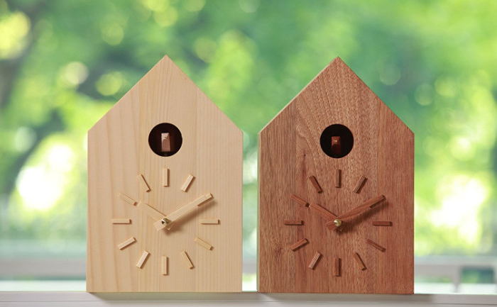 鳩時計 置時計 壁掛け時計 カッコー時計 Lemnos（レムノス） cucup（ククップ） 奈良 雄一デザイン ナチュラルタイプ