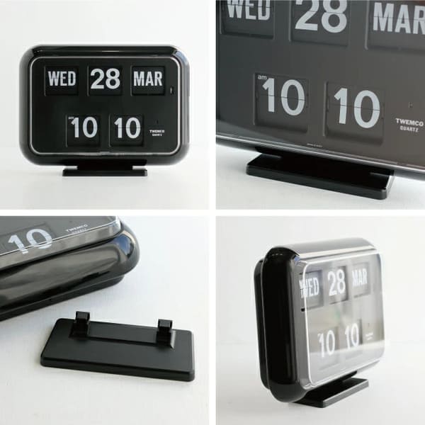 パタパタがかわいい。TWEMCO (トゥエンコ) カレンダー付きフリップ時計 QD-35