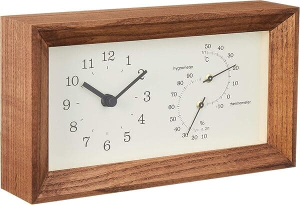 かわいい木製温度計。Lemnos（レムノス）FRAME 温湿度計付 LC13-14のイメージ画像