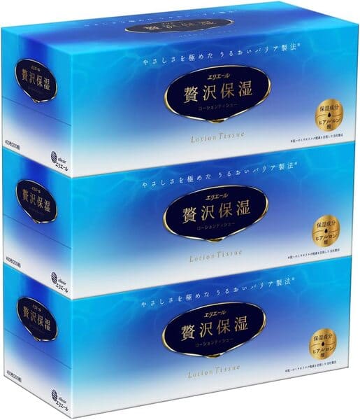 たくさん使っても赤くなりにくい。エリエール 贅沢保湿