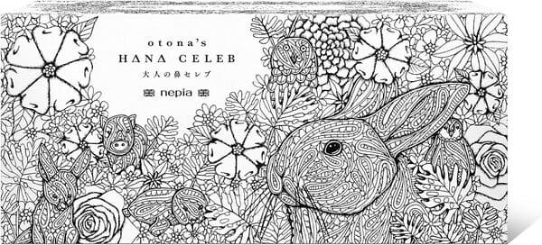 塗り絵もできる斬新なデザイン。nepia（ネピア）大人の鼻セレブ