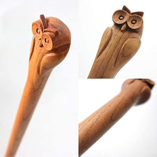 持ちやすいふくろうグリップ。伊川彫刻店 ふくろうの靴べらロングのイメージ画像