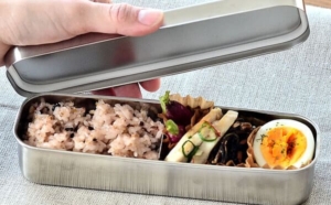 持ち運び簡単。バッグの中でもかさばらないスリムな弁当箱
