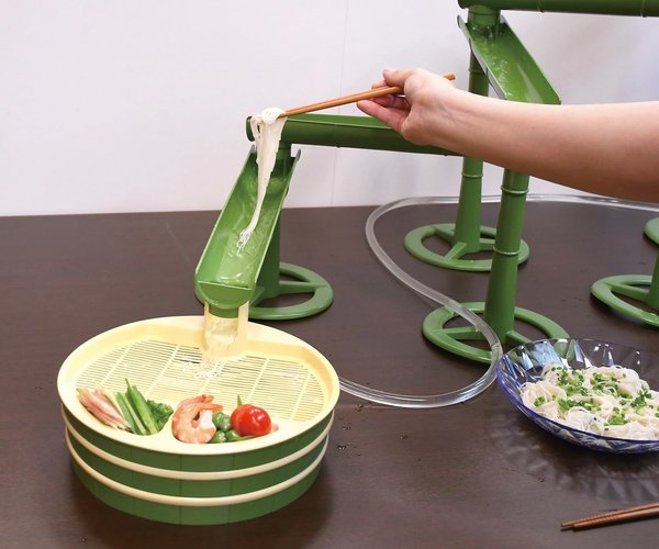 竹風デザイン。パール金属 竹流麺 スライダーそうめん流し器
