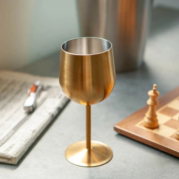 ステンレス製のワイングラス。DULTON(ダルトン)STAINLESS STEEL WINE GLASS(ステンレス スチール ワイン グラス)M-0519のイメージ画像