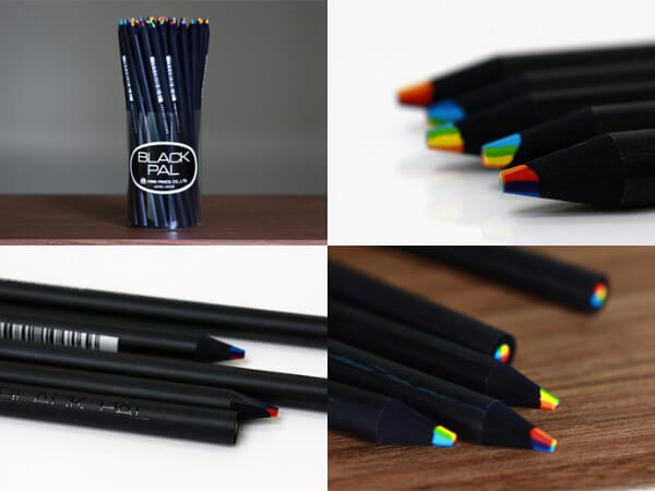 ブラックと7色のコントラスト。キリン鉛筆 BLACK PAL（ブラックパル）ドリームラインペンシル 30本セット KN-06のイメージ画像