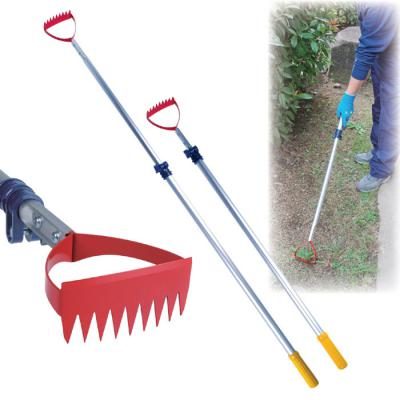 2種類の刃。後藤 雑草抜きごそっと「とれ太」ビッグアルミ伸縮タイプ 870276