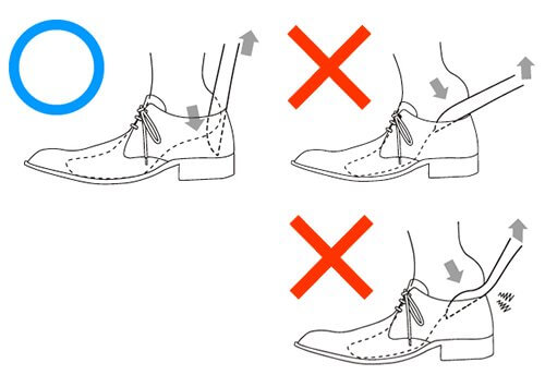 靴べらの正しい使い方のイメージ画像