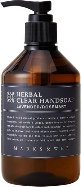 国産の魅力。MARKS & WEB（マークスアンドウェブ）ハーバルクリアハンドソープ（ラベンダー/ローズマリー）300mL