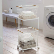 山崎実業（YAMAZAKI）tosca ランドリーカート ワイヤーバスケット