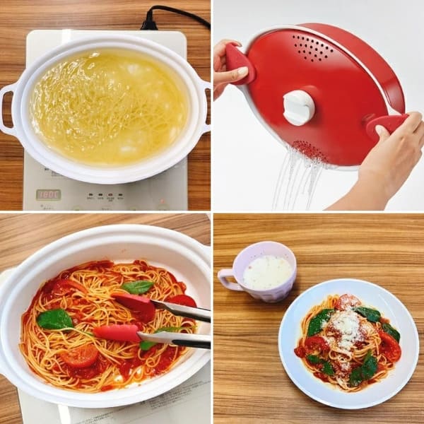 横茹で可能。Bestco（ベストコ） イタリアーノ パスタ＆マルチクックポット ND-8179