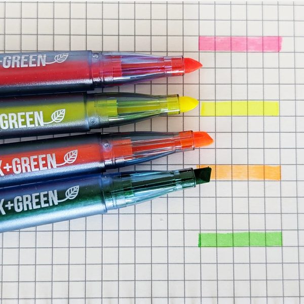 環境素材を使ったやさしい一本。ONYX＋GREEN（オニキス＋グリーン）リサイクルペット 蛍光ペン ONX1806のイメージ画像